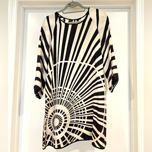 Silk Bullseye Dress Size L BB Dakota - Picture 1 of 11